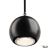 LIGHT EYE BALL, Pendelleuchte, LED GU10, schwarz/chrom, schwarzes Textil-Kabel, schwarz/chrom Deckenrosette, 5W (133490)
